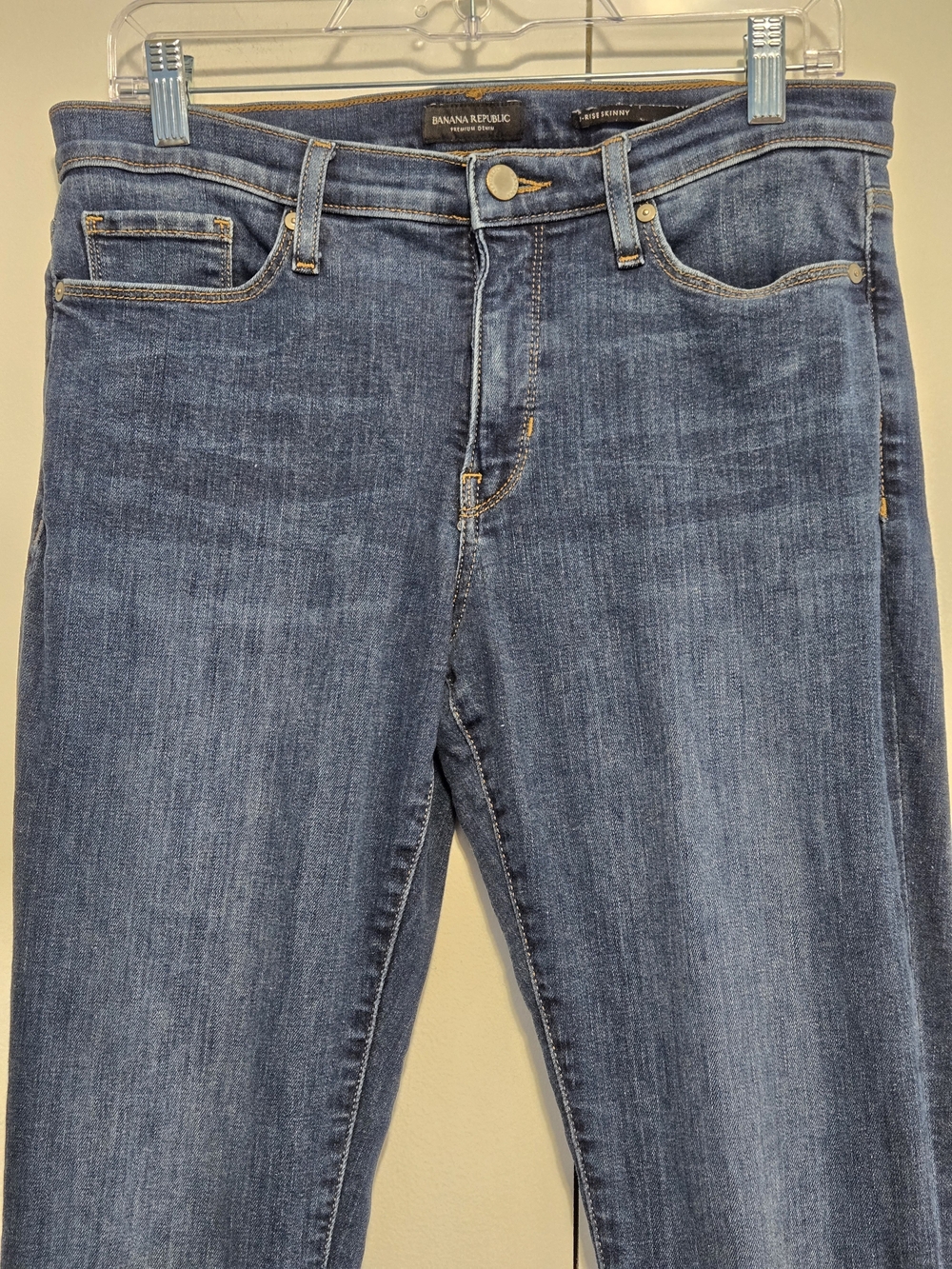 Banana Republic Mid Rise Skinny Jeans Dark Wash Stretch Size 29 - Picture 2 of 7